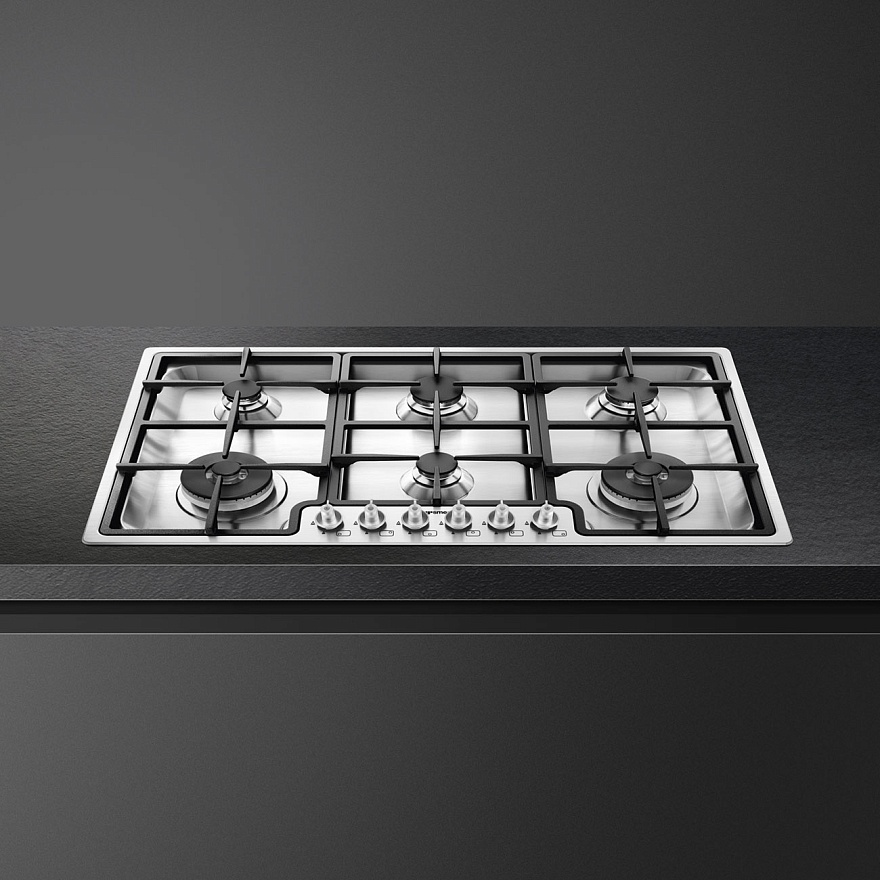 SMEG PGF962 Газовая варочная панель, 86,7 см, нержавеющая сталь